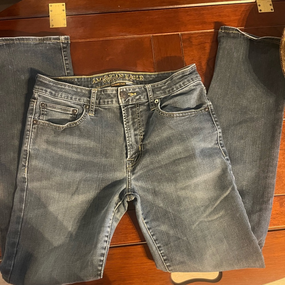 American Eagle Outfitters Relaxed Fit Faded  Denim Jeans